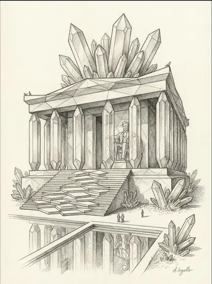 Architectural sketch of a crystalline Lincoln Memorial by Amy Ingalls